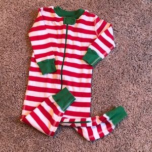 Hanna Andersson red and white stripe Xmas pjs
